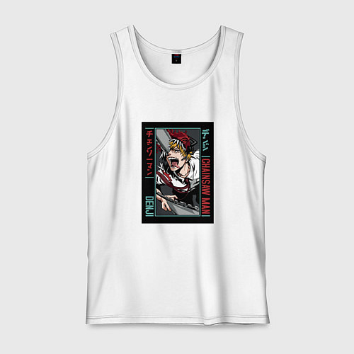 Мужская майка Человек-бензопила Денджи chainsaw man Denji / Белый – фото 1