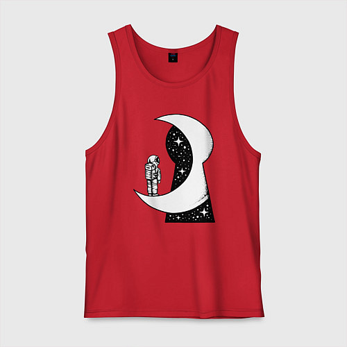 Мужская майка Космос в замочной скважине / Красный – фото 1