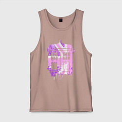 Майка мужская хлопок Pink tardis, цвет: пыльно-розовый