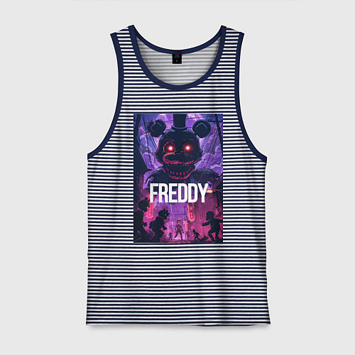 Мужская майка Freddy - мишка Фредди / Синяя тельняшка – фото 1