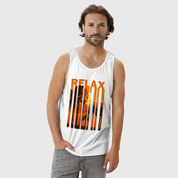 Майка мужская хлопок Relax summer, цвет: белый — фото 2