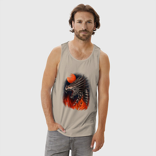 Мужская майка Огненный дракон хамелеон / Миндальный – фото 3