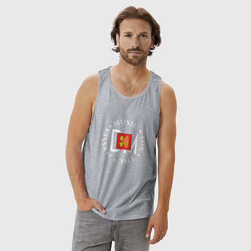 Мужская майка Depeche Mode - Music for the masses logos / Меланж – фото 3