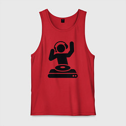 Майка мужская хлопок Dj party, цвет: красный