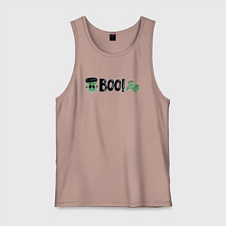 Майка мужская хлопок Франкенштейн: хэллоуинская страшилка, цвет: пыльно-розовый