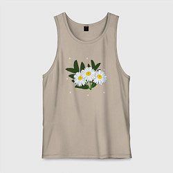 Мужская майка Ромашка белая