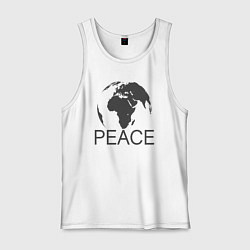 Майка мужская хлопок Peace the world, цвет: белый