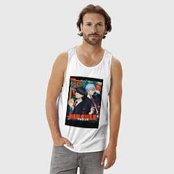 Майка мужская хлопок Мэш Бёрндэд, цвет: белый — фото 2