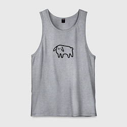 Майка мужская хлопок Глупенький смешной песик, цвет: меланж