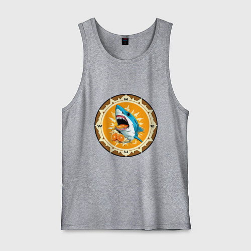 Мужская майка Апельсиновый сюрприз от голубой акулы / Меланж – фото 1