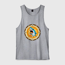 Майка мужская хлопок Апельсиновый сюрприз от голубой акулы, цвет: меланж