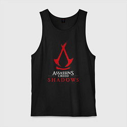 Майка мужская хлопок Assassins creed shadows logo, цвет: черный