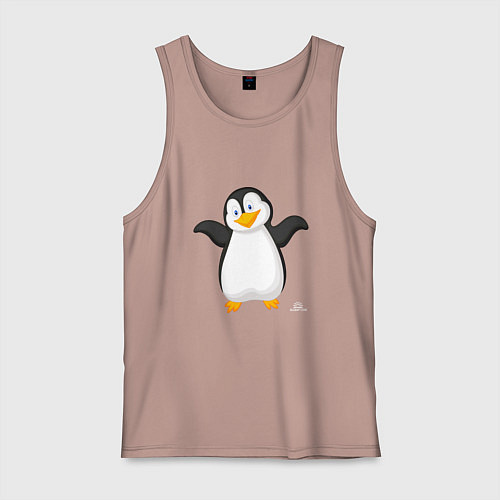 Мужская майка Веселый пингвин красивый / Пыльно-розовый – фото 1
