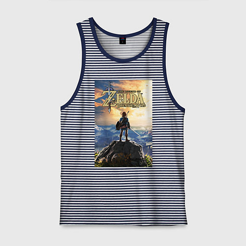 Мужская майка Легенда о зельде - Линк / Синяя тельняшка – фото 1