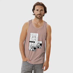 Майка мужская хлопок Очень приятно Бог Томоэ, цвет: пыльно-розовый — фото 2