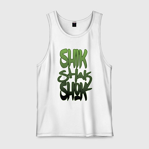 Мужская майка Shik shak shok - в стиле граффити / Белый – фото 1