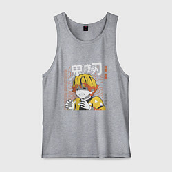 Майка мужская хлопок Клинок, рассекающий демонов боящийся Зеницу, цвет: меланж