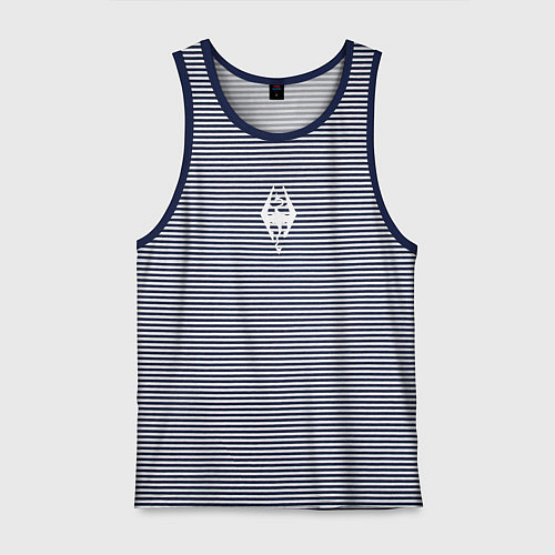 Мужская майка Скайрим лого / Синяя тельняшка – фото 1