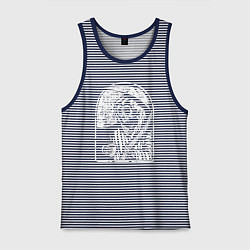 Майка мужская хлопок Смерть и ночь, цвет: синяя тельняшка