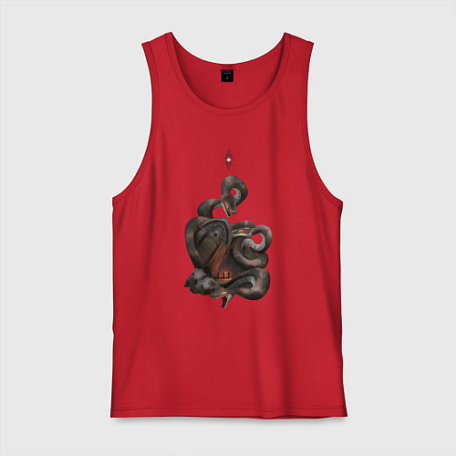 Мужская майка Bloodborne - Тень Ярнама / Красный – фото 1