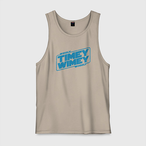 Мужская майка Timey wimey wibbly wobbly / Миндальный – фото 1