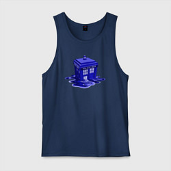 Майка мужская хлопок Tardis ink, цвет: тёмно-синий