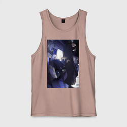 Майка мужская хлопок Магическая битва Сатору Годзё Сугуру Гэто, цвет: пыльно-розовый