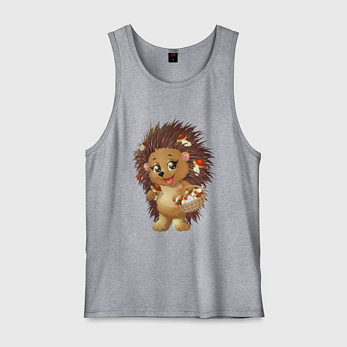 Мужская майка Красивый добрый ежик / Меланж – фото 1