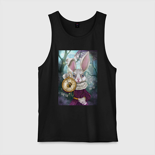Мужская майка Тик-так кролик / Черный – фото 1