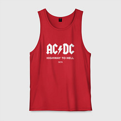 Майка мужская хлопок AC DC - Highway to hell 1979, цвет: красный