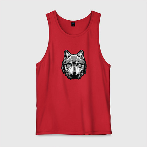 Мужская майка Абстрактный волк / Красный – фото 1