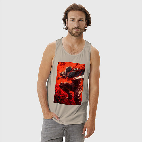 Мужская майка Берсерк Гатс Чёрный мечник проклятый / Миндальный – фото 3