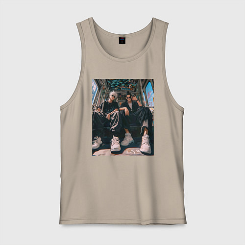 Мужская майка Магическая битва Сатору Годзё Маг особого ранга / Миндальный – фото 1