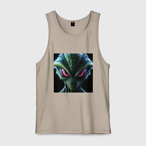 Мужская майка Красноглазый пришелец / Миндальный – фото 1