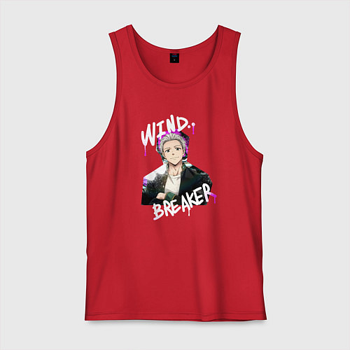 Мужская майка Wind Breaker - Hajime Umemiya / Красный – фото 1