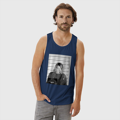 Мужская майка Курт Кобейн арестован / Тёмно-синий – фото 3