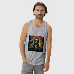 Майка мужская хлопок Хмели сумели - Скелеты в шкафу, цвет: меланж — фото 2