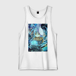 Майка мужская хлопок О моём перерождении в слизь Римуру Темпест коллаж, цвет: белый