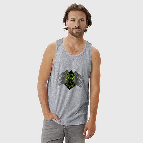 Мужская майка Сова мозаика геометрия / Меланж – фото 3