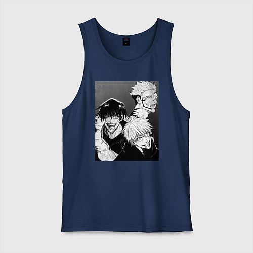 Мужская майка Магическая битва Тодзи Фусигуро Сукуна Рёмэн / Тёмно-синий – фото 1