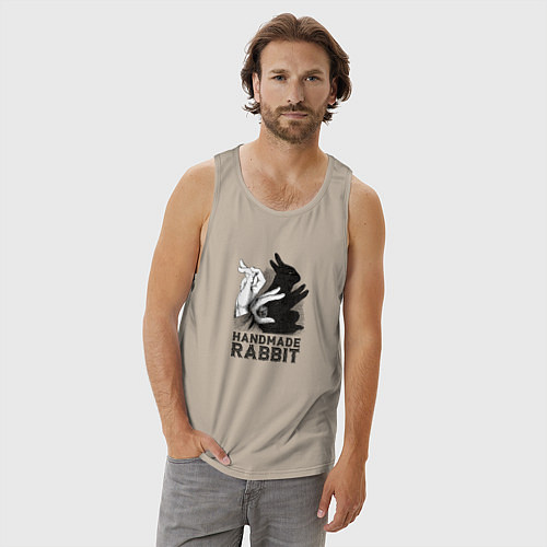 Мужская майка Кролик ручной работы / Миндальный – фото 3