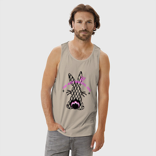 Мужская майка Заяц - самая красивая попа / Миндальный – фото 3