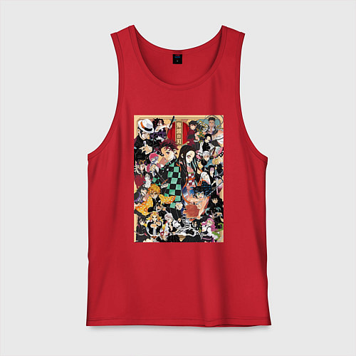 Мужская майка Клинок, рассекающий демонов Тандзиро Камадо Мудзан / Красный – фото 1