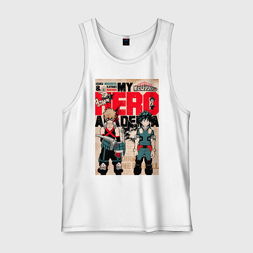Мужская майка Моя геройская академия Кацуки Бакуго коллаж Идзуку / Белый – фото 1