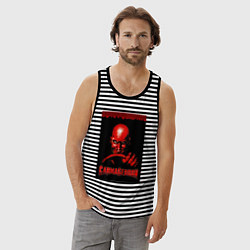 Майка мужская хлопок Carmageddon driver retro, цвет: черная тельняшка — фото 2