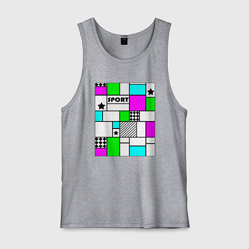 Мужская майка Спортивный абстрактный яркий летний / Меланж – фото 1