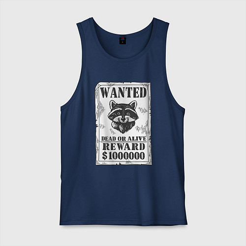 Мужская майка Разыскивается енот / Тёмно-синий – фото 1