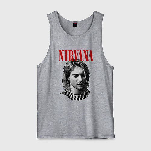 Мужская майка Nirvana kurt donald cobain / Меланж – фото 1