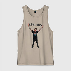 Майка мужская хлопок Papa Roach - Jacoby, цвет: миндальный