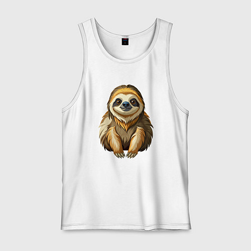 Мужская майка Портрет ленивца / Белый – фото 1